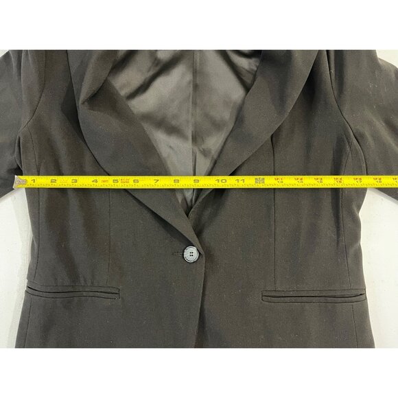 XOXO Women’s Black Blazer Size L Single Button Office Work Jacket - Picture 9 of 12